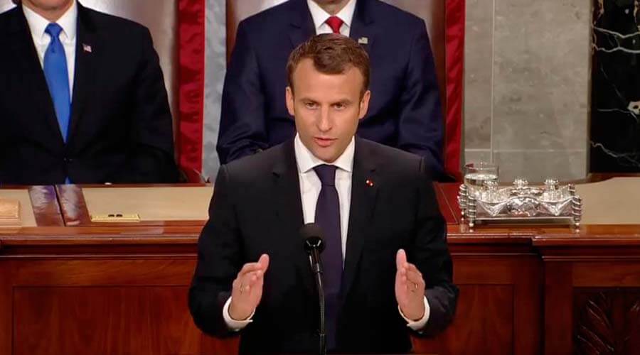 El Presidente Francés habla ante el Congreso durante su visita a Washington