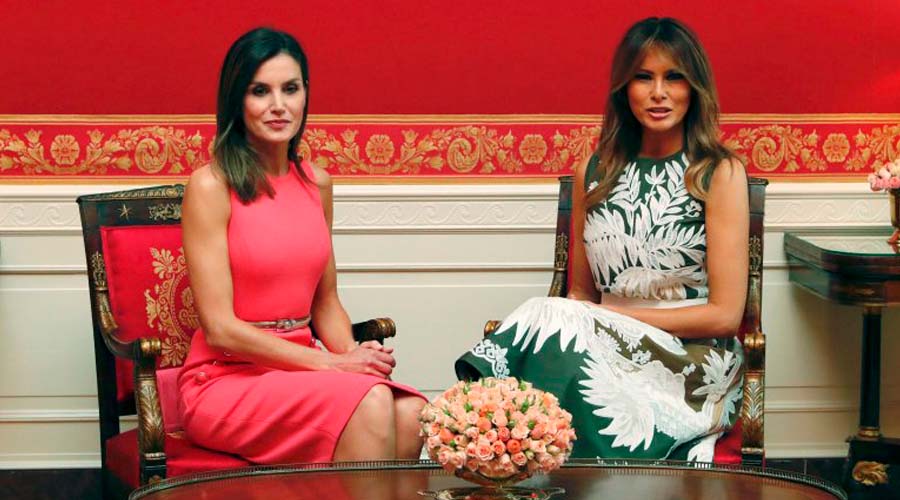 Melania Trump y la reina Letizia muestran cordialidad en su primer encuentro