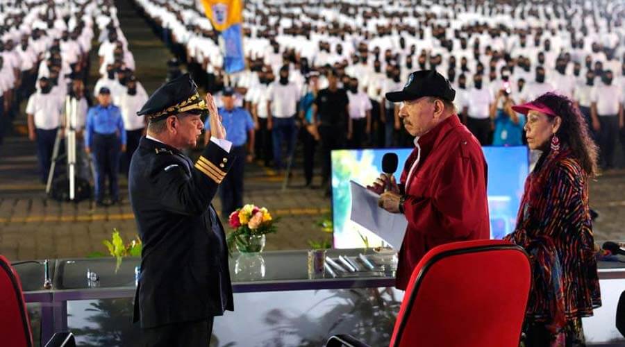 Daniel Ortega juramenta a nueva organización policial represora: "Los guerrilleros de la paz"